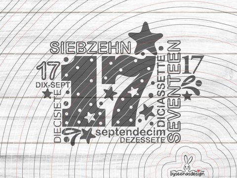 Siebzehn Plotterdatei SVG DXF