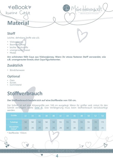 Tubetop Damen – E-Book Schnittmuster Gr. 32-54 – Caya