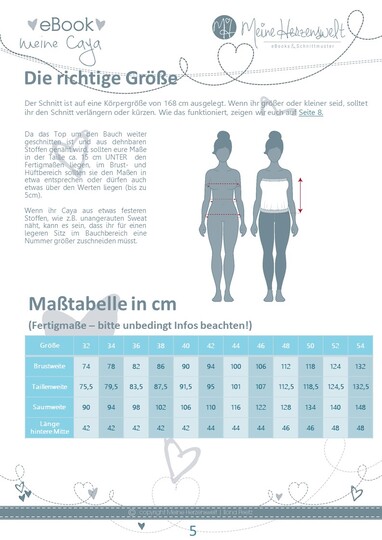 Tubetop Damen – E-Book Schnittmuster Gr. 32-54 – Caya