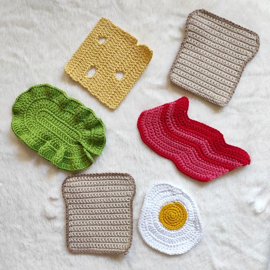 Crochet Pattern Coasters Sandwich. Home kitchen decor.