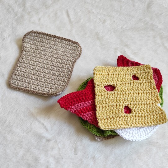 Crochet Pattern Coasters Sandwich. Home kitchen decor.
