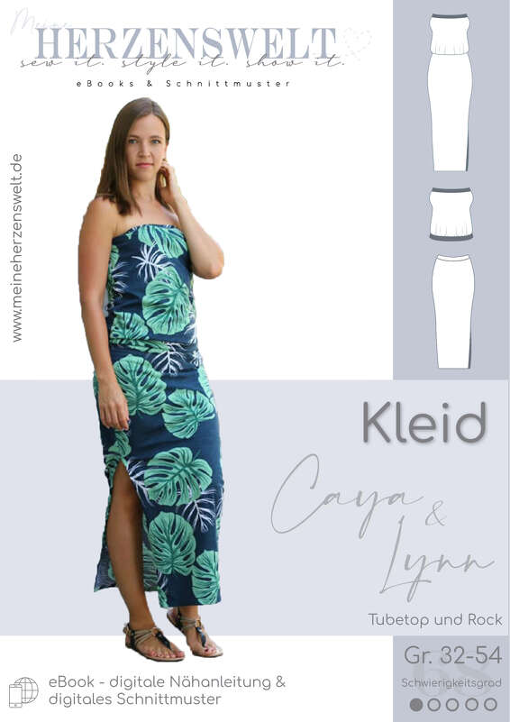 Kleid/Tubetop/Rock Damen E-Book Schnittmuster Gr. 32-54 Caya &amp; Lynn