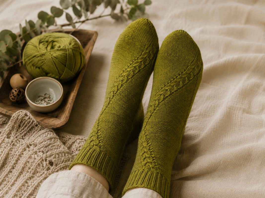 Knitting Pattern Socks with  Cables PDF Download intermediate knitting - Image 17
