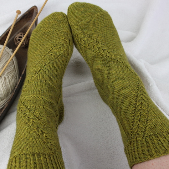 Knitting Pattern Socks with  Cables PDF Download intermediate knitting