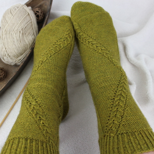 Knitting Pattern Socks with  Cables PDF Download intermediate knitting