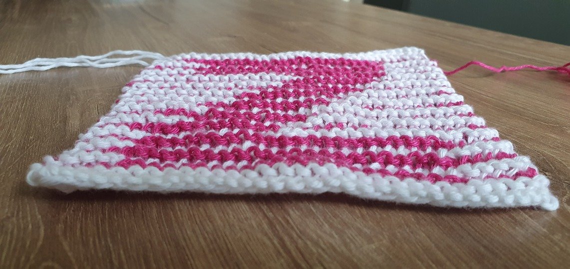 Schattenstricken, Illusionsstricken, Buchstabe "Z"