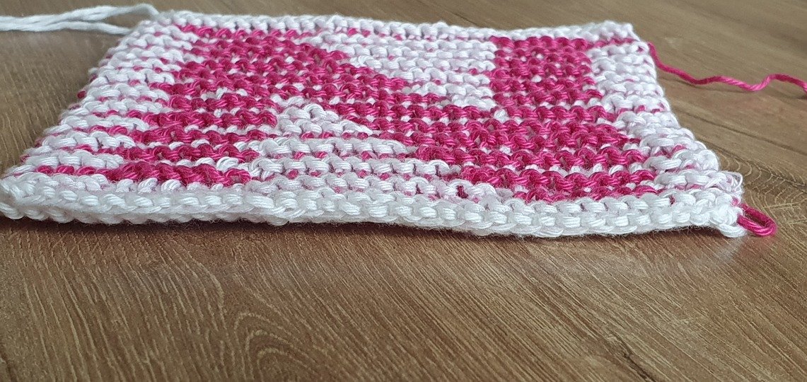 Schattenstricken, Illusionsstricken, Buchstabe "Z"