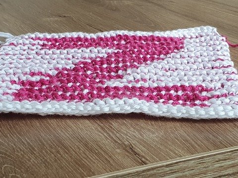 Schattenstricken, Illusionsstricken, Buchstabe "Z"