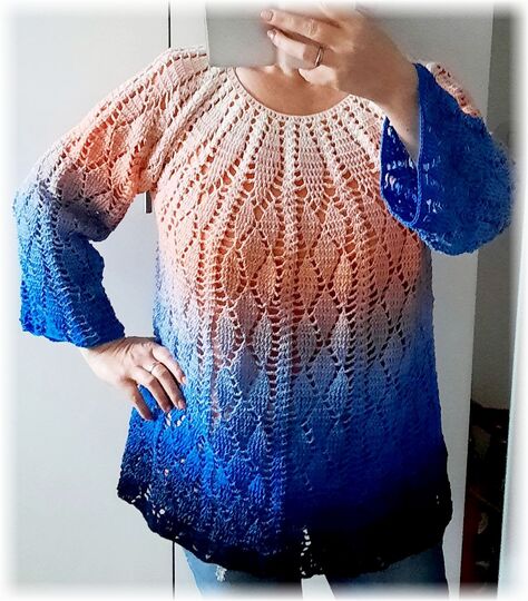 Häkelanleitung Rundpasse Pullover oder Shirt Ornella