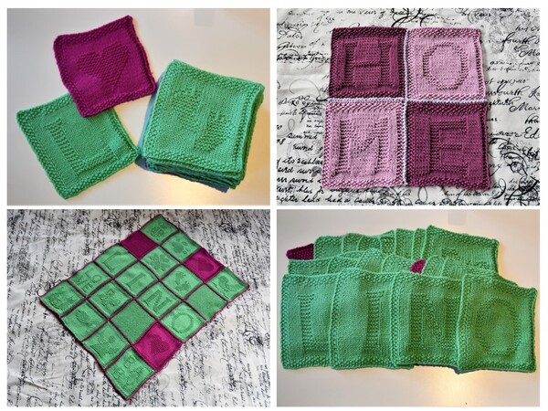Knitting pattern "Squares" - 12 motifs + A-Z for blankets, accessories etc