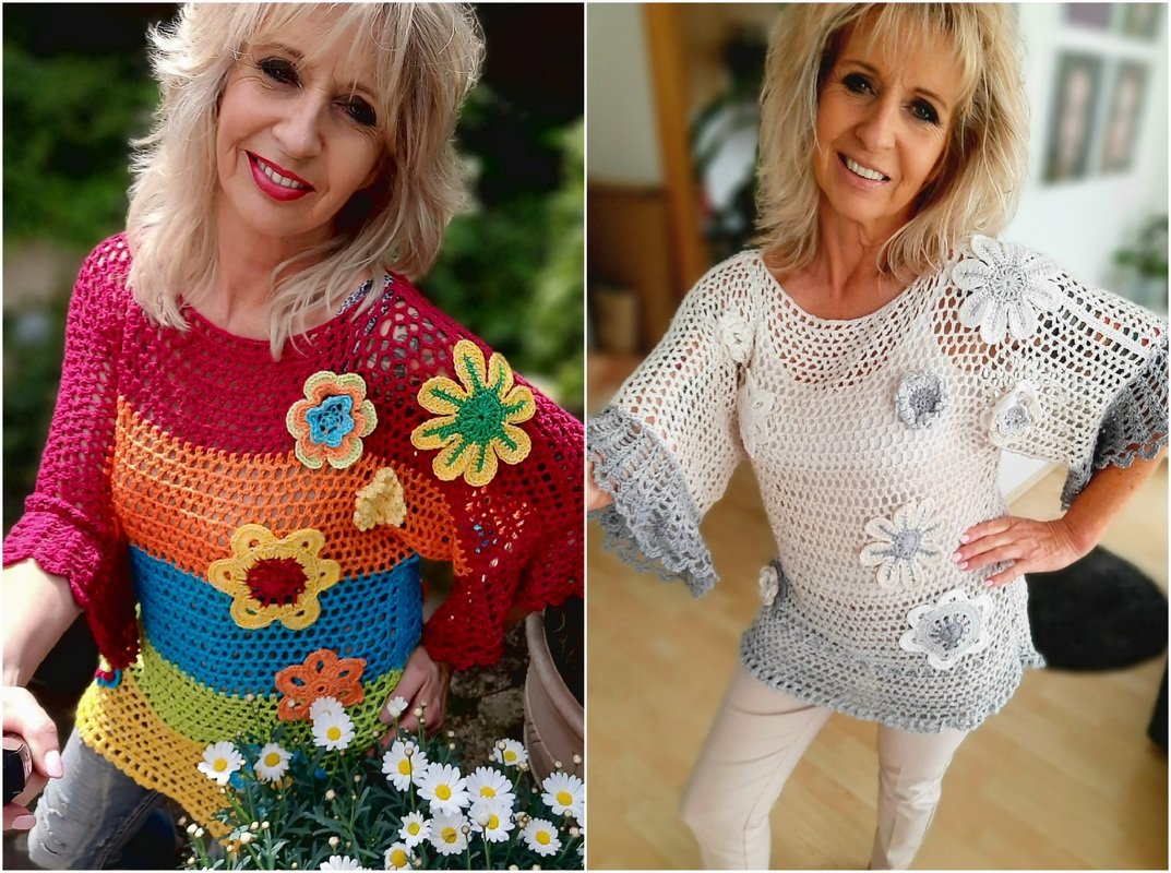 Hippy Jippy Pulli - Häkelanleitung für Pulli mit Patches