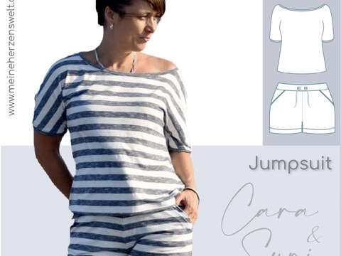 Jumpsuit/Shirt/Shorts Damen E-Book Schnittmuster Gr. 32-52 – Cara & Suri