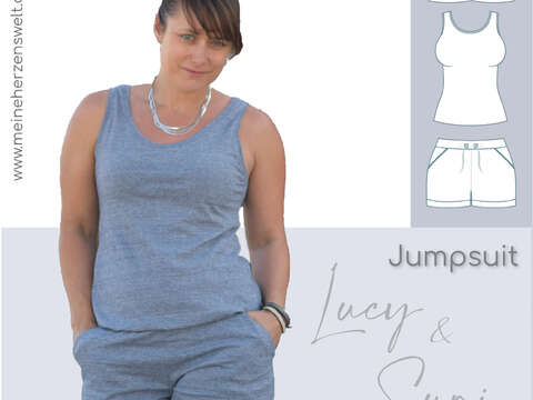 Jumpsuit/Top/Shorts Damen E-Book Schnittmuster Gr. 32-52 – Lucy & Suri