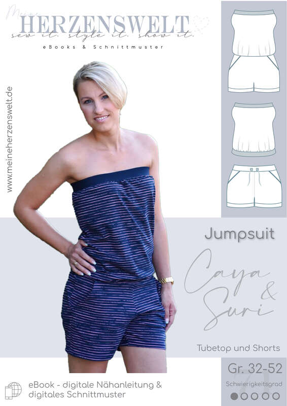 Jumpsuit/Tubetop/ Shorts E-Book Damen Schnittmuster Gr. 32-52 – Caya &amp; Suri