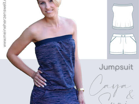 Jumpsuit/Tubetop/ Shorts E-Book Damen Schnittmuster Gr. 32-52 – Caya & Suri