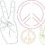 Stickdatei - Doodle Peace Frieden Hand und Symbol