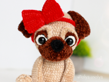 Mops Annabelle Häkelanleitung Amigurumi Spielzeug (Welpe der französischen)