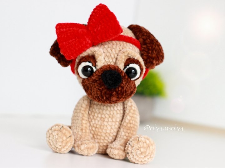 Mops Annabelle Häkelanleitung Amigurumi Spielzeug (Welpe der französischen)