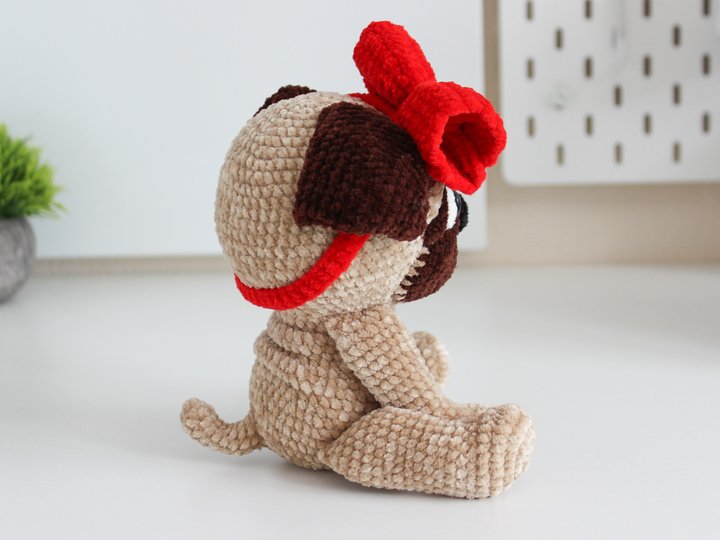 Mops Annabelle Häkelanleitung Amigurumi Spielzeug (Welpe der französischen)
