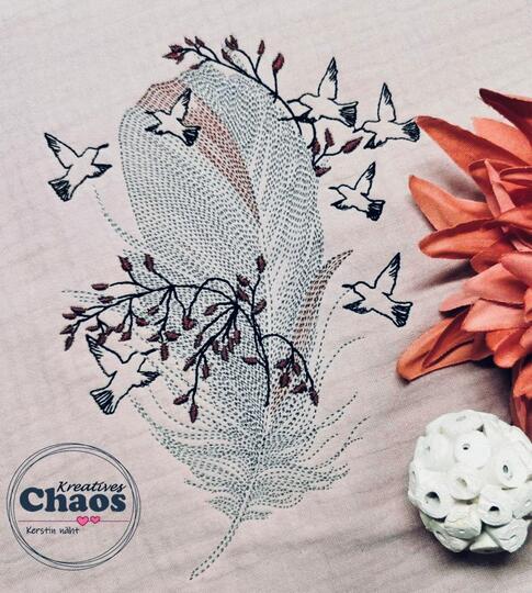 Vogelfeder Stickdatei