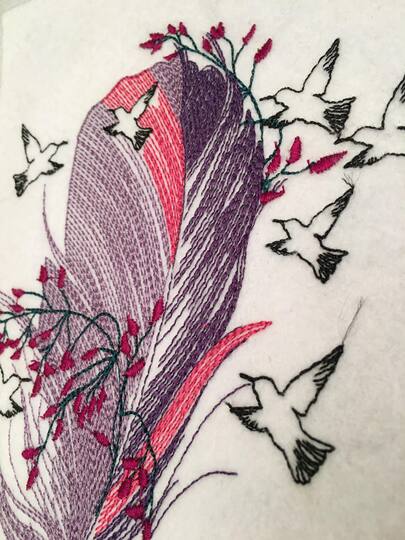 Vogelfeder Stickdatei