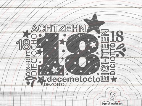 Achtzehn Plotterdatei SVG DXF