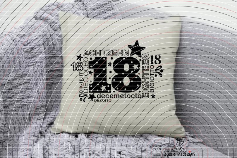 Achtzehn Plotterdatei SVG DXF