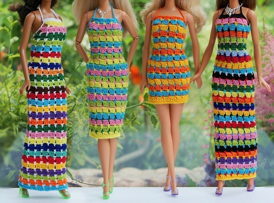 Häkelanleitung: Buntes Partykleid für kleine Puppen - Bild 17