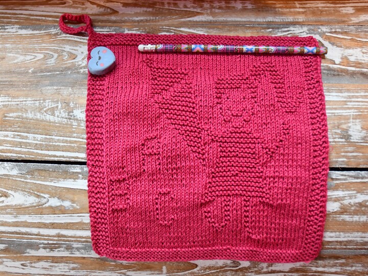 Strickanleitung Waschlappen "Schulkind Mädchen" - ganz einfach