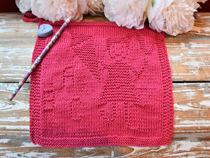 Strickanleitung Waschlappen "Schulkind Mädchen" - ganz einfach