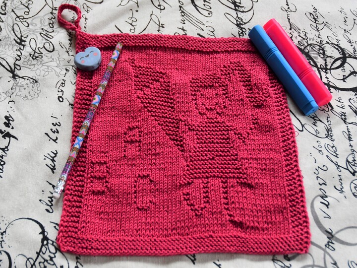 Strickanleitung Waschlappen "Schulkind Mädchen" - ganz einfach