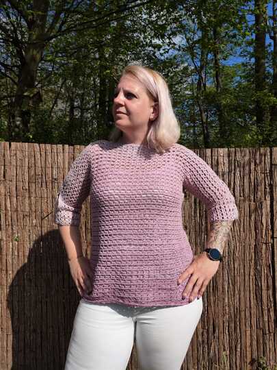 Häkelanleitung Sommer Pullover Fredi -alle Größen-