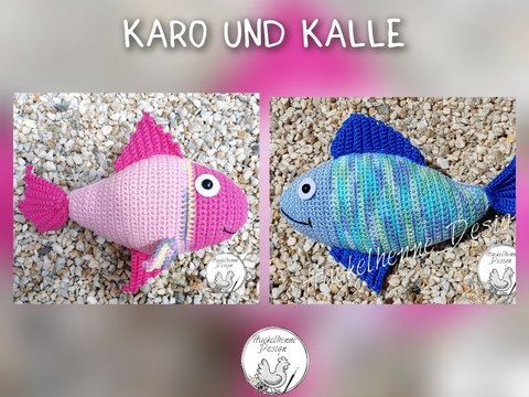 Häkelanleitung "Karo & Kalle" das Fischepaar