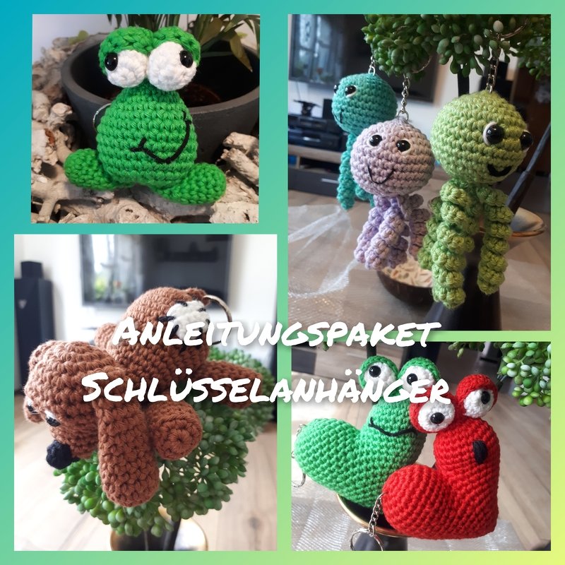 Schlüsselanhänger Paket mit 4 Anleitungen