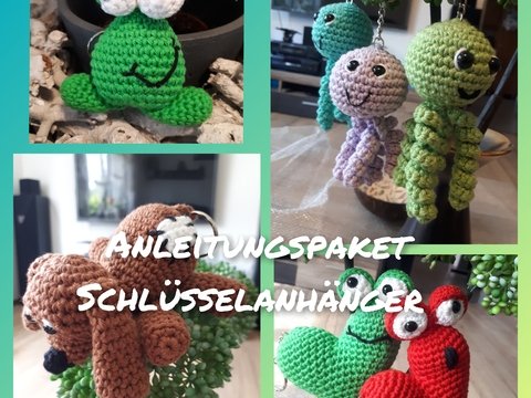 Schlüsselanhänger Paket mit 4 Anleitungen