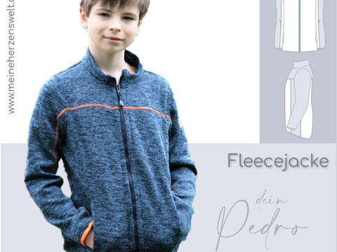 Fleecejacke Kinder – E-Book Schnittmuster Gr. 128-176 – Pedro Teens
