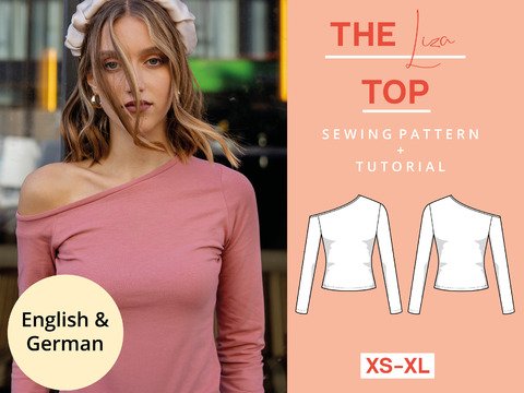 Schnittmuster Asymmetrisches Oberteil XS-XXXL Einfach mit Video-Anleitung
