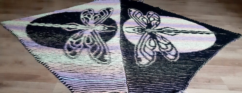 Libellentuch und Ponchover Illusionsstricken