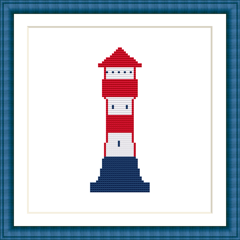 Kreuzstichvorlage Leuchtturm, eine einfache maritime Stickerei,PDF Download - Bild 2