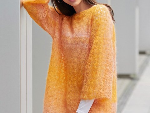 Häkelanleitung: Gehäkelter Pulli in T-Form mit U-Bootausschnitt