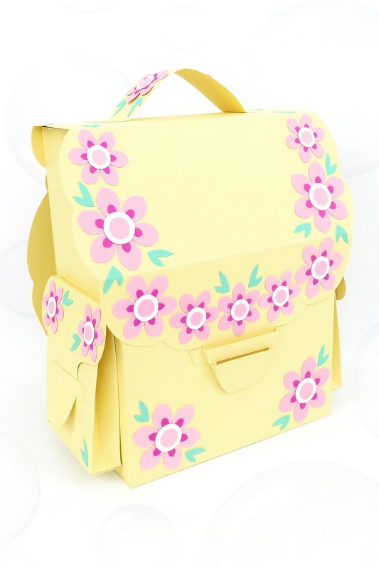 Geschenktasche – Schulranzen mit Blumen – Bastelanleitung und Vorlagen - Bild 7