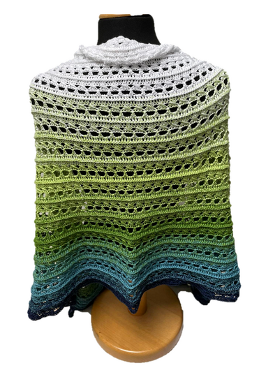 Kombihäkelanleitung "Irisa", Dreieckstuch/ Sichelmondtuch