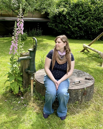 Kombihäkelanleitung "Irisa", Dreieckstuch/ Sichelmondtuch