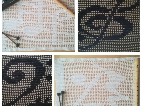 Tischmusik - Tischsets aus Filethäkelei