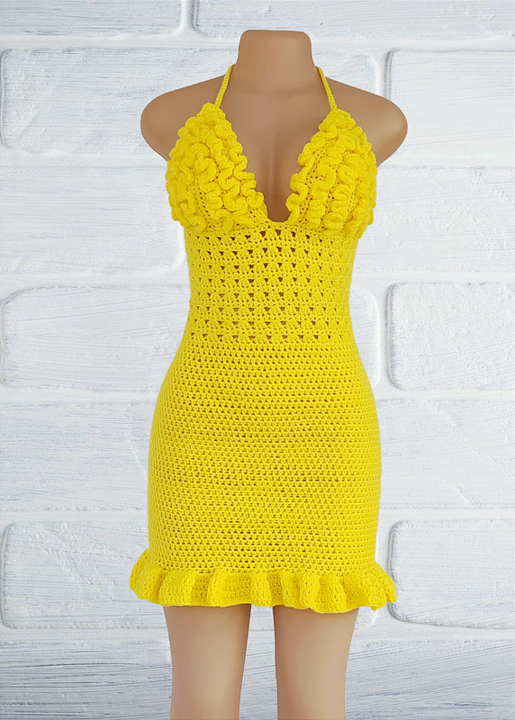 Lost In Ruffles Crochet Dress