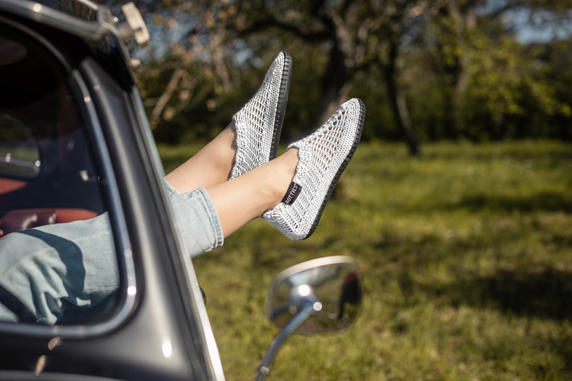 C407 Véronique - Häkelbotties mit sommerlichem Lochmuster, Häkelschuh