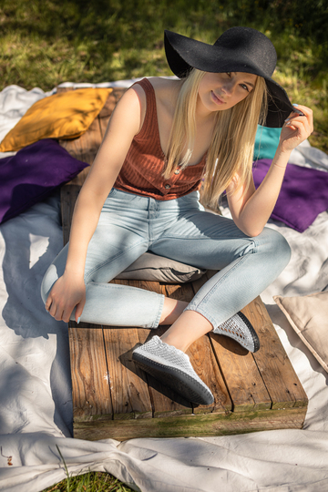 C407 Véronique - Häkelbotties mit sommerlichem Lochmuster, Häkelschuh