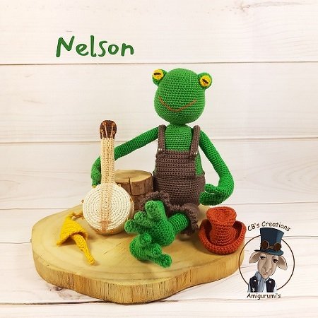 Nelson the Frog and his Banjo, Amigurumi Crochet Pattern, PDF - Image 7