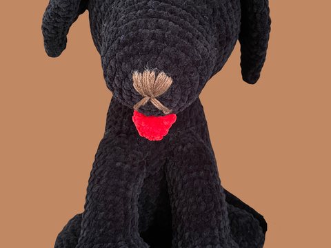 Häkelanleitung: Labrador Jule aus Chenillewolle selber machen