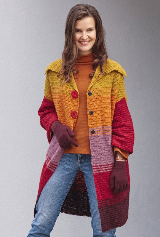 Häkelanleitung:  Jacke oder Kurzmantel: mit sechs Farben - Bild 4